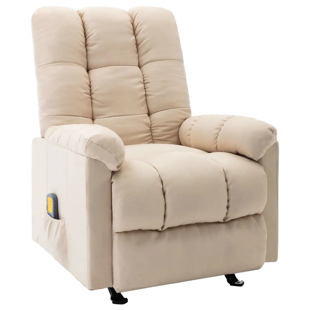 Poltrona Massaggiante Reclinabile Crema in Tessuto cod mxl 32224