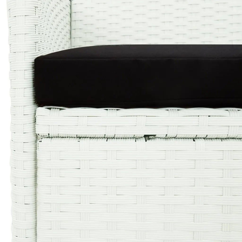 Set da Pranzo da Giardino 5 pz con Cuscini in Polyrattan Bianco 3187342