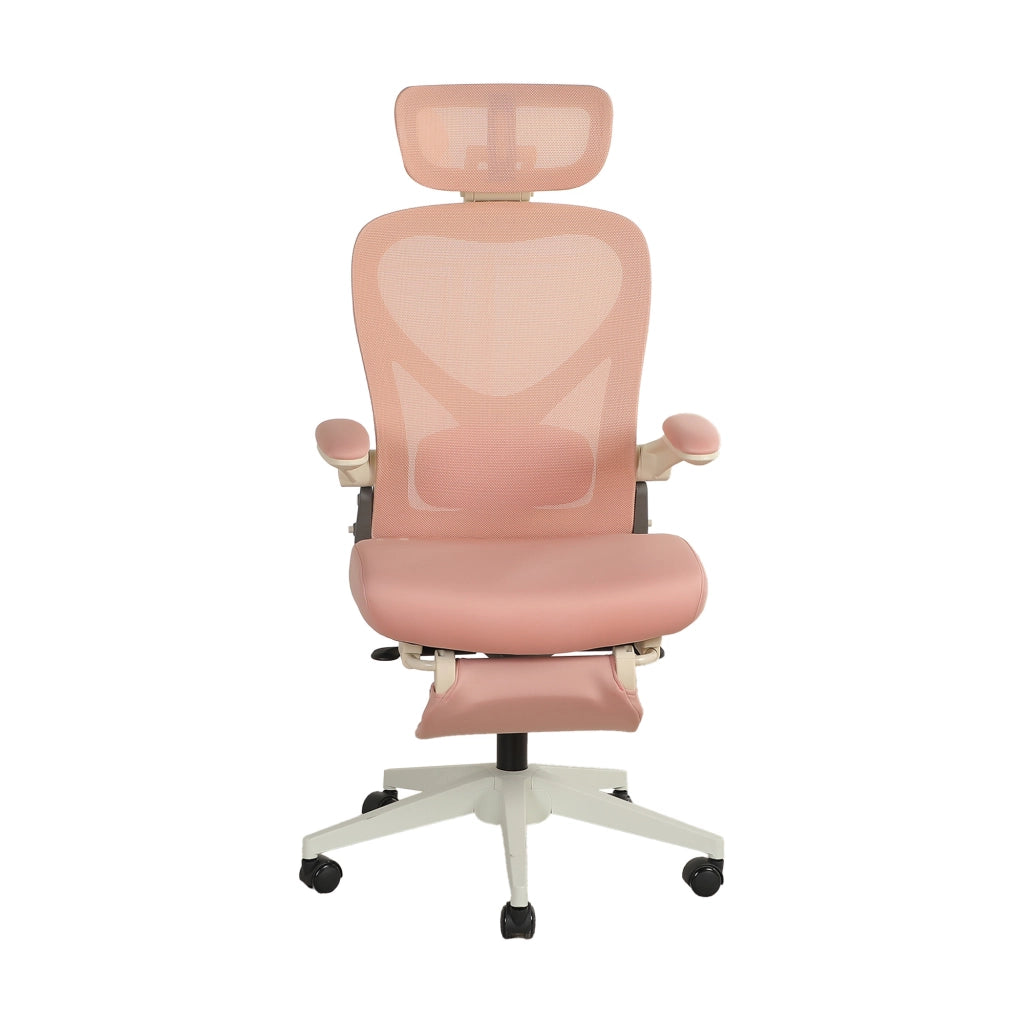 Sedia da ufficio ergonomica pieghevole ¨C zephmum ¨C imbottita con supporto lombare, braccioli, rosa