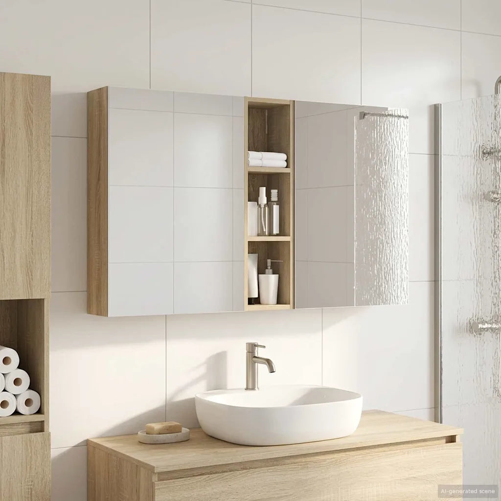 Set di Armadi da Bagno con lo scaffale 3 pcs 120 x 14,5 x 70 cm 3403746