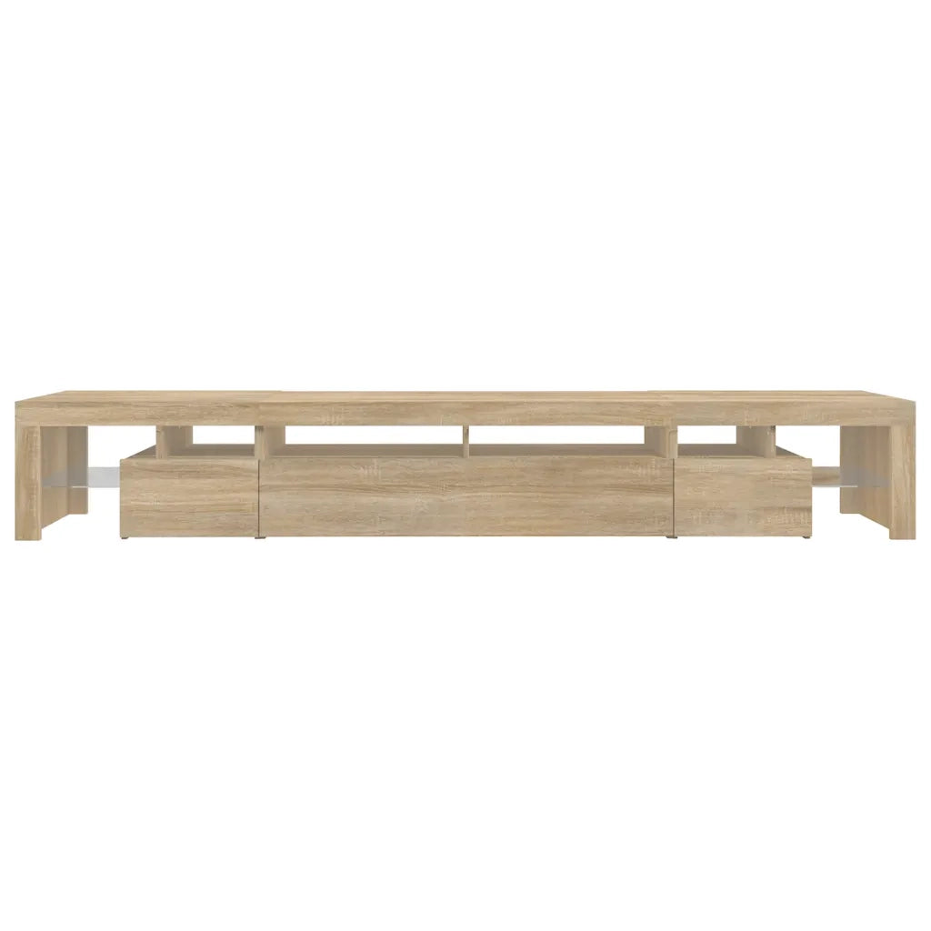 Mobile Porta TV con Luci LED Rovere Sonoma 260x36,5x40 cm