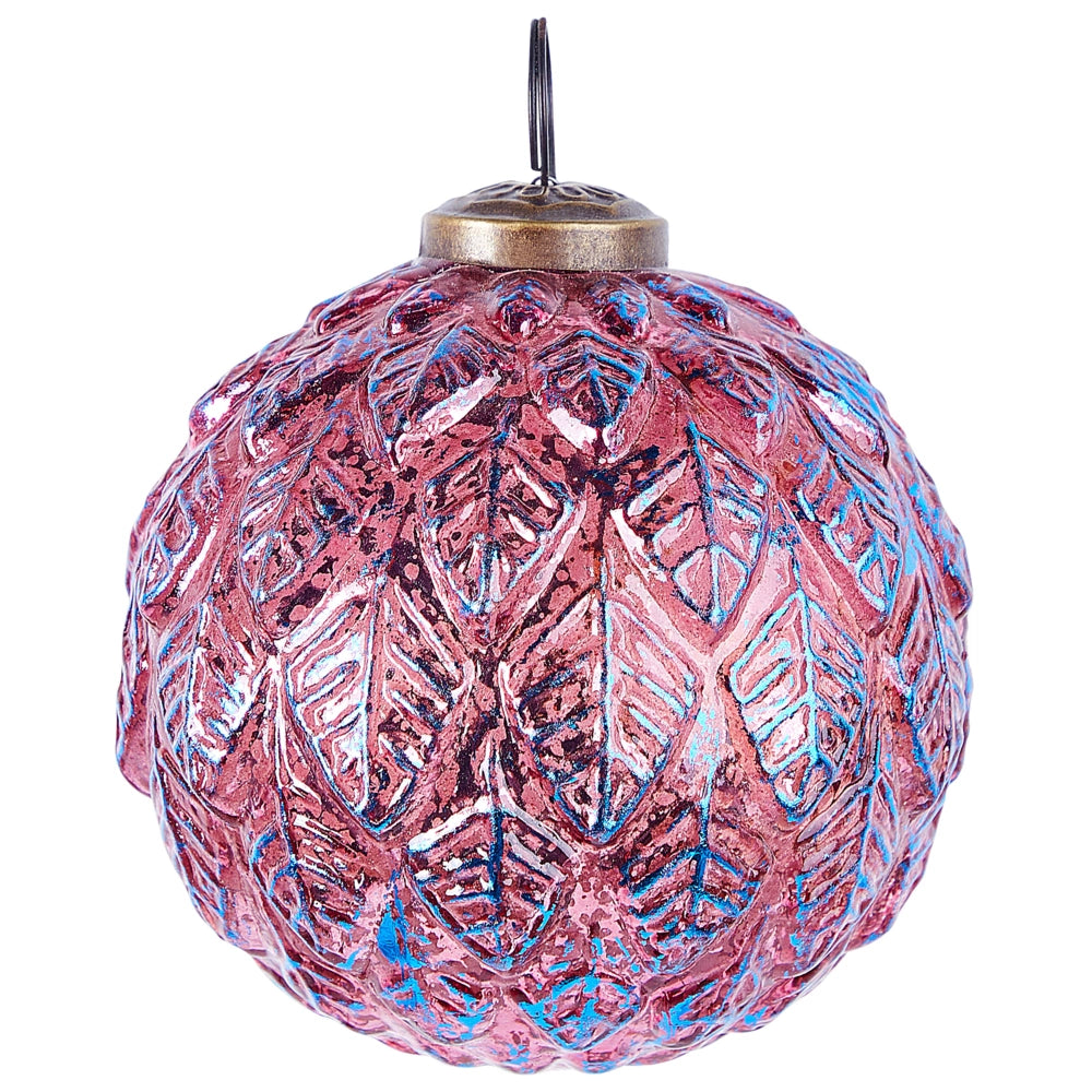 Set di 6 palline di Natale fatte a mano in vetro Palle di Natale Decorazioni da appendere all'albero di Natale Rosa