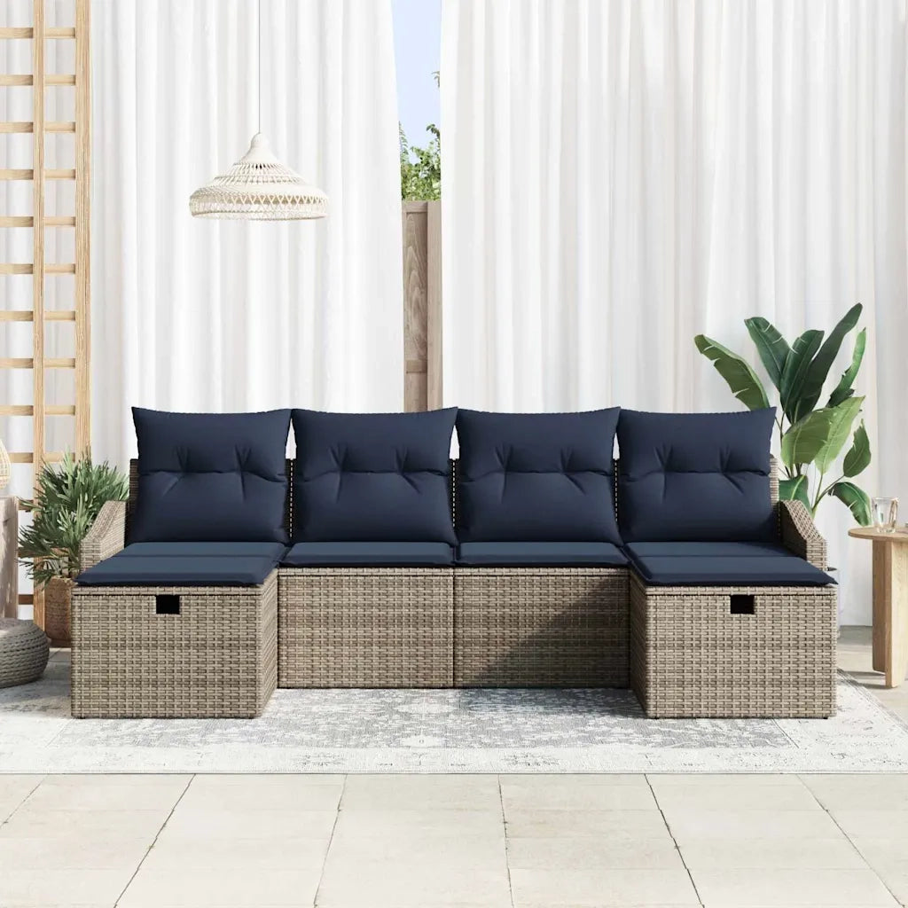 Set di divani con cuscino 5 pcs polyrattan 3360656