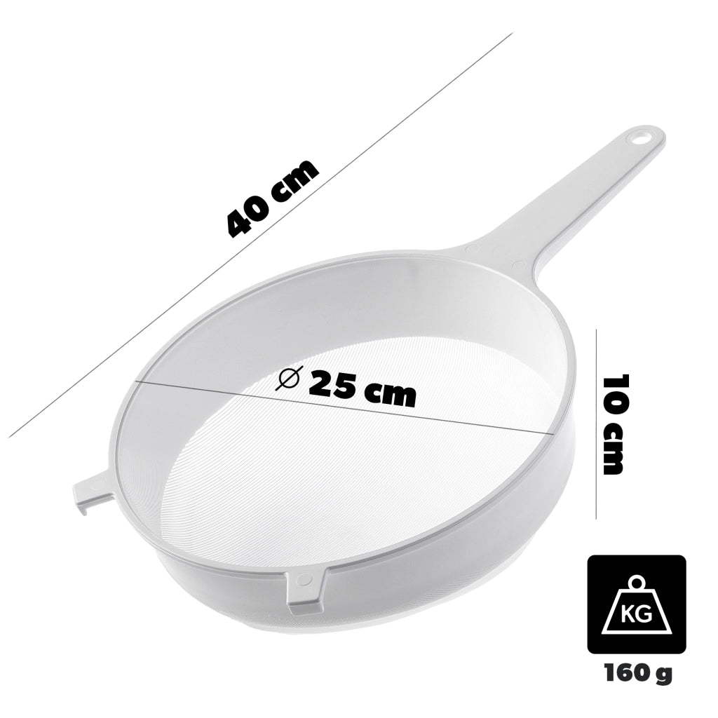 Colino a maglie fitte KADAX per farina, latte, zucchero a velo, da cucina, in plastica, 25 cm, 250 mm