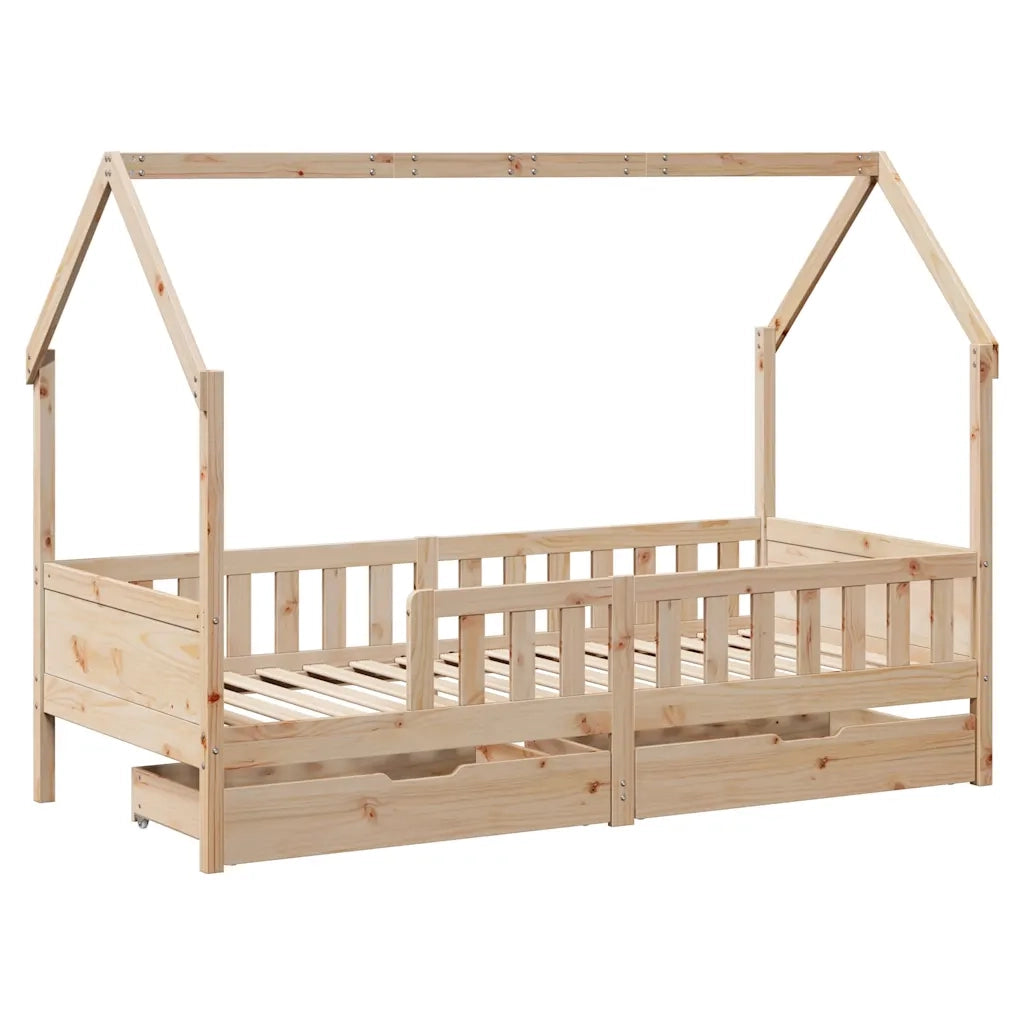 Giroletto per Bambini | Letto Infantile | Lettino con Cassetti 90x190cm Legno Massello Pino