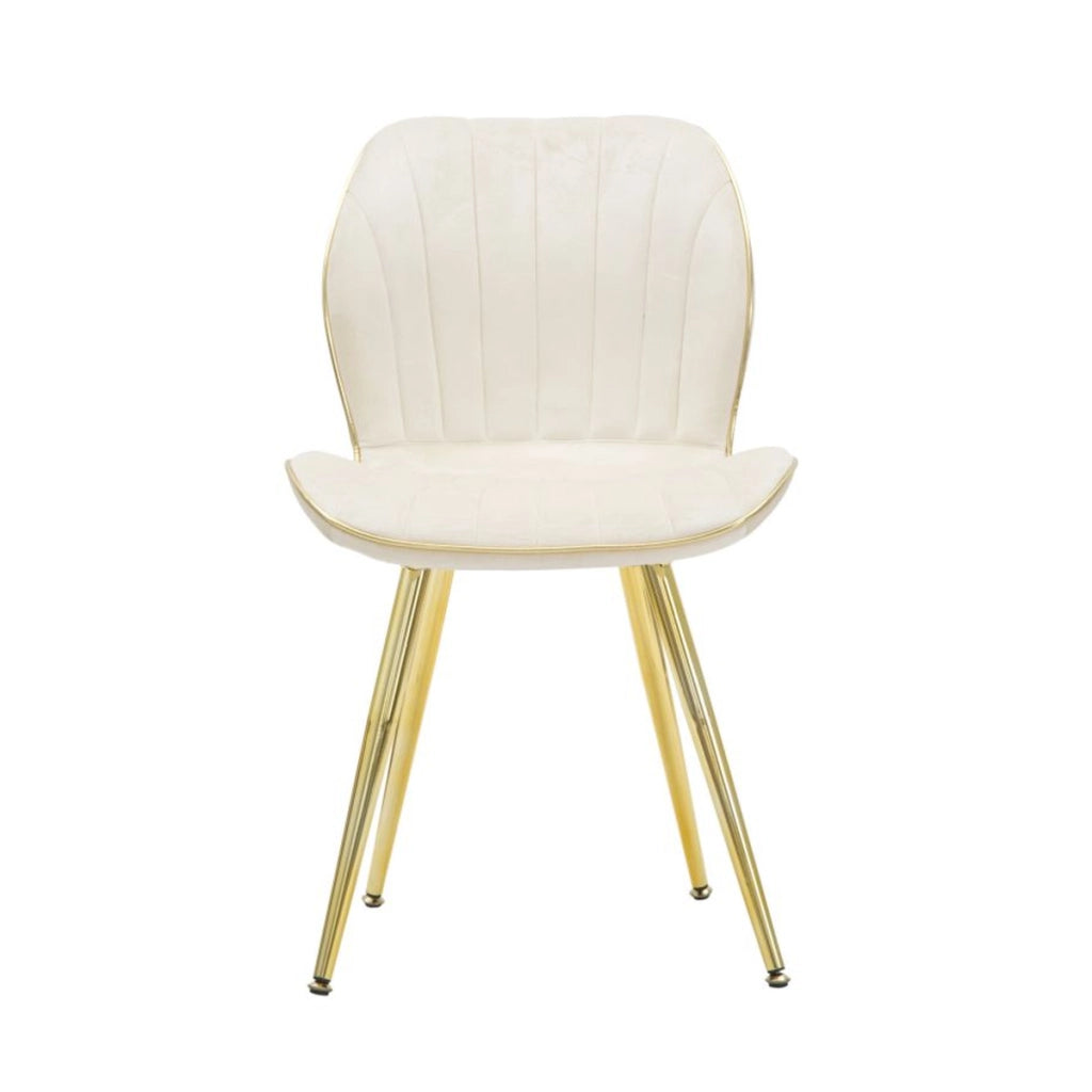 Set di 2 Sedie VKH383, Beige, Metallo, 46x58x77 cm