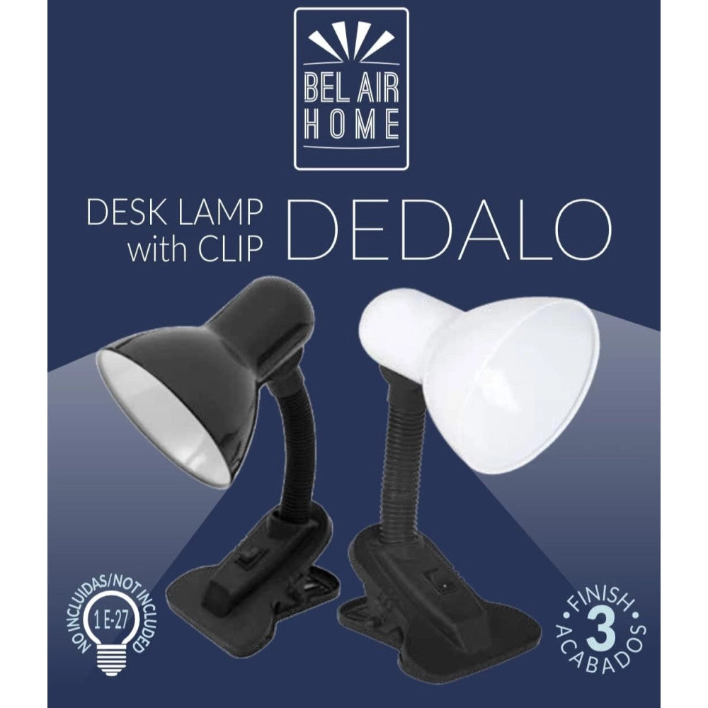 Trade Shop - Lampada Da Scrivania Lampada Tavolo Con Pinza Orientabile Snodabile E27 -