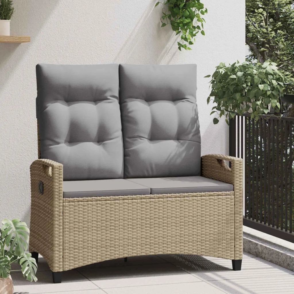 Panchina da giardino Beige e Grigio Chiaro 105 x 60 x 112 cm