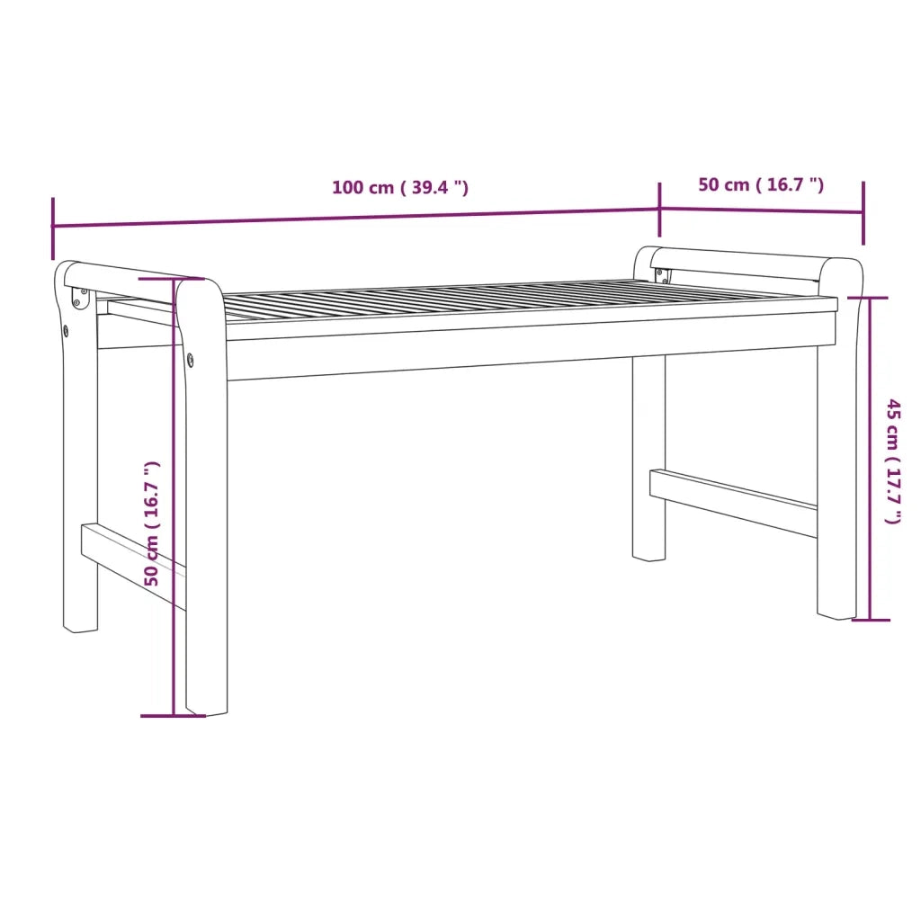 Tavolino da Salotto 100x50x50 cm in Legno Massello di Acacia cod mxl 29745