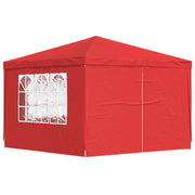 Tenda Party-Tenda da festa 300 x 300 x 255 cm Rosso PE e Acciaio