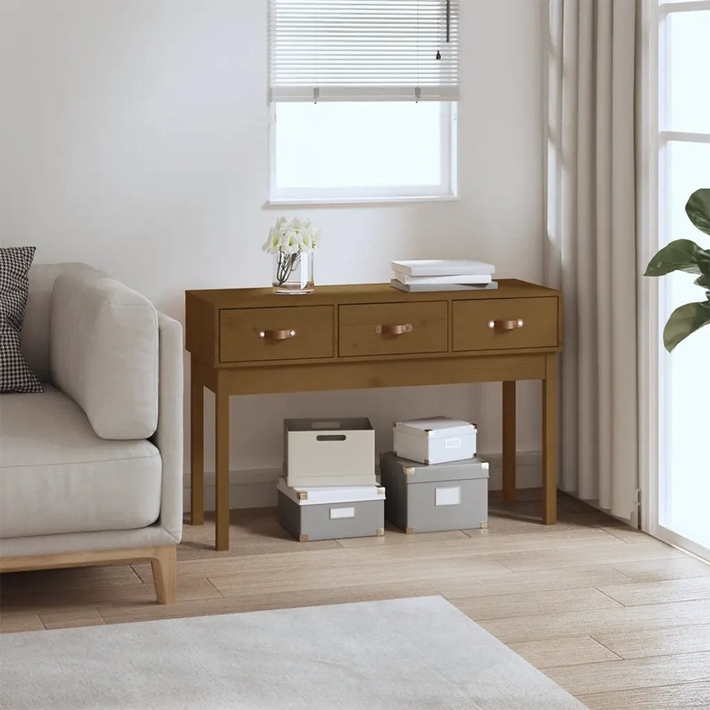Tavolo Consolle Ambra 114x40x75 cm in Legno Massello di Pino 821757