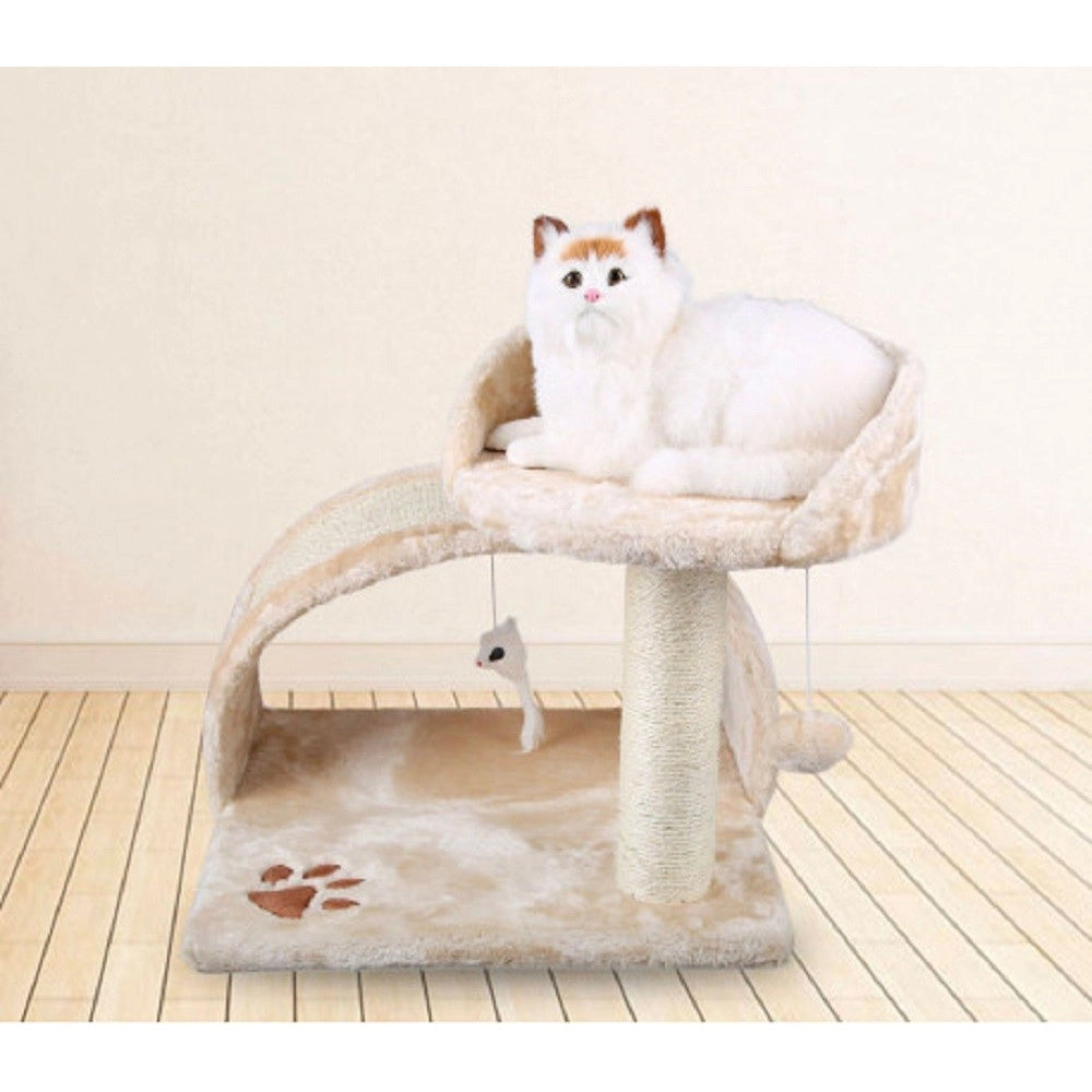 Trade Shop - Tiragraffi Nobleza Houseboat 2 Piani Con Cuccia Morbida 49 X 42 X 42 Cm Gatti -