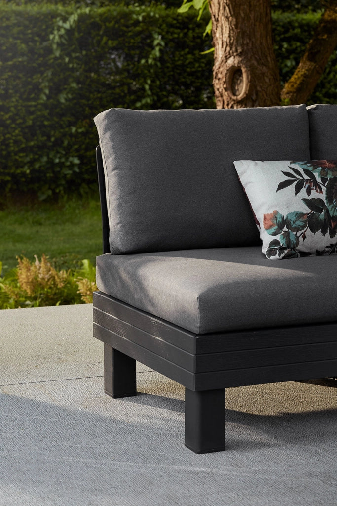 Seduta Modulare Elements con Schienale e Cuscino Keter 65x74x73 cm Effetto Legno Grafite