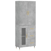 Credenza | Madia | Buffet da pranzo | Armadio da pranzo Grigio Cemento 69,5x34x180 cm in Legno Multistrato
