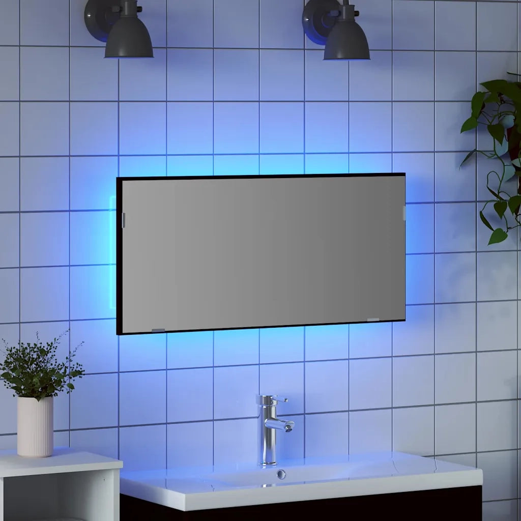 Specchio Rovere nero 80 x 37 cm Vetro e Legno Ingegnerizzato