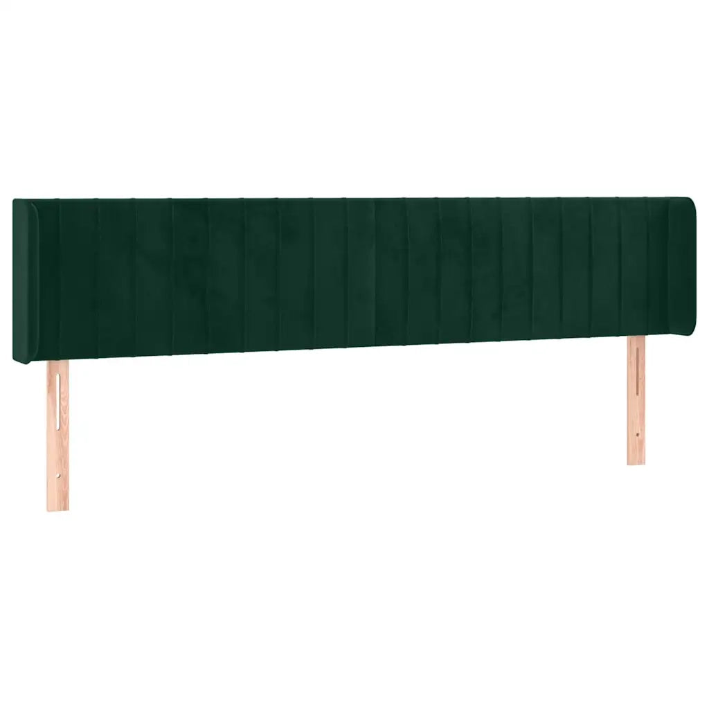 Testiera | Testata ad Orecchio Verde Scuro 203x16x78/88 cm in Velluto