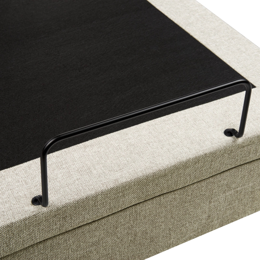 Letto elettrico matrimoniale tessuto beige regolabile con telecomando senza testiera 160x200 cm stile moderno