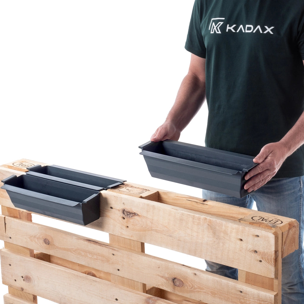Vaso da fiori KADAX, vasi da fiori per Europallets, scatola da 40 cm, 6 pezzi