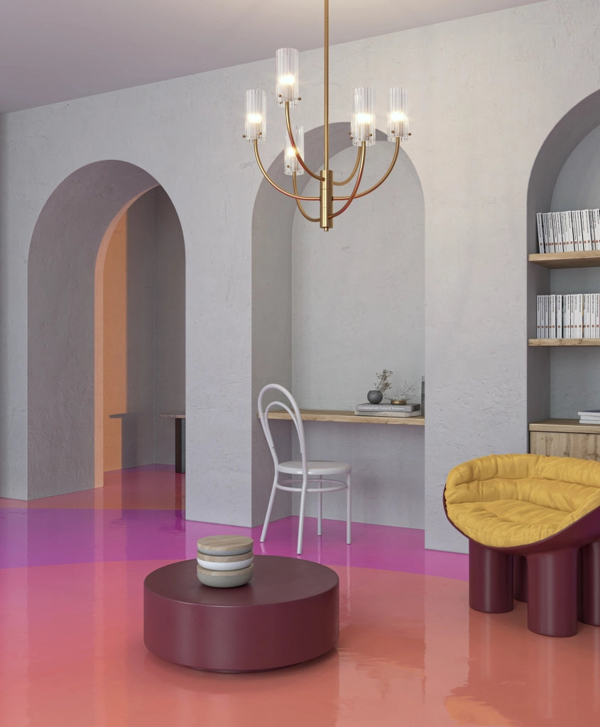 Lampadario Maytoni Arco ottone cristallo 6xG9 Ø61cm glamour