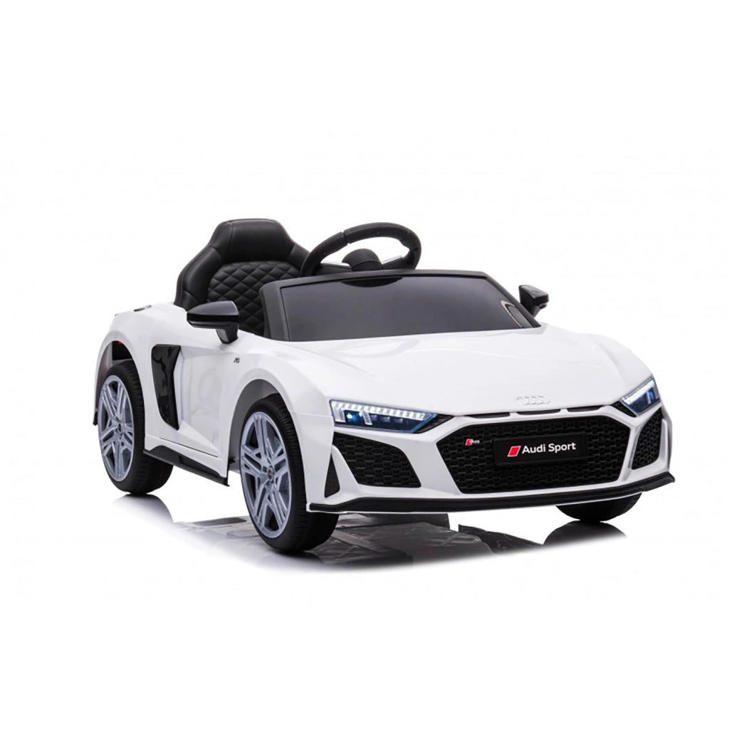 Macchina Elettrica per Bambini 12V Licenza Ufficiale Audi R8 New Spyder con Telecomando e Sedile in pelle Bianco