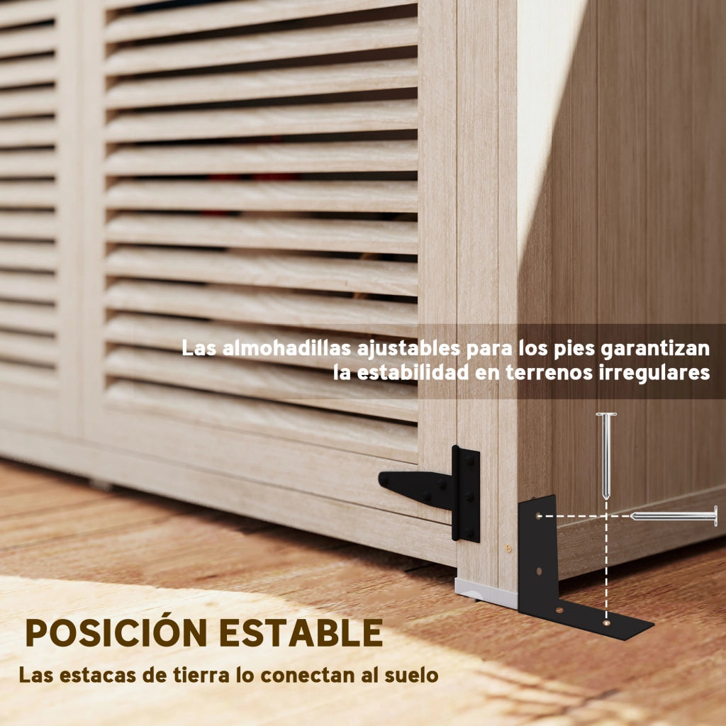Armadio da Giardino ¨C Zephmum ¨C Legno Naturale 127x65x168 cm