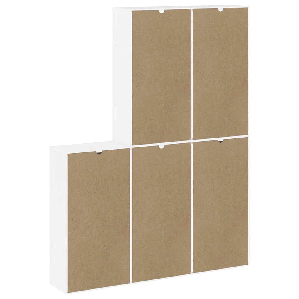 Armadietti Laterali 5 pz ODDA Bianco 40x24x79 cm Legno di Pino 3365359