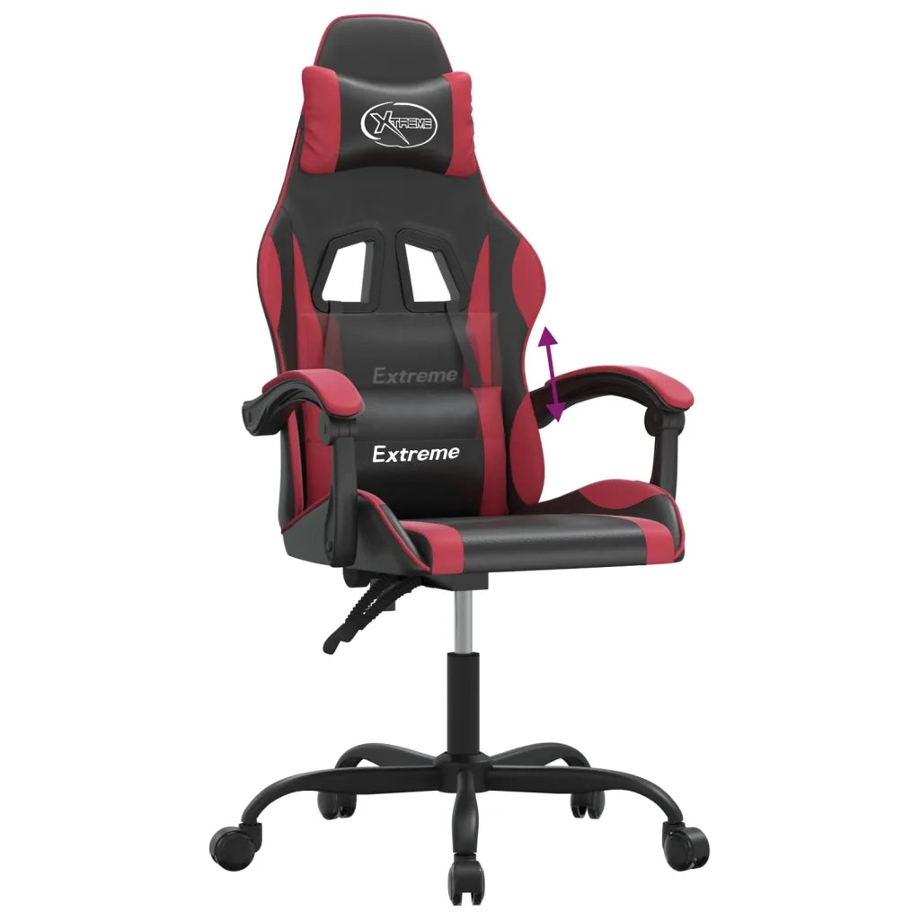 Sedia Gaming Nero e Rosso Vino in Similpelle 3143873
