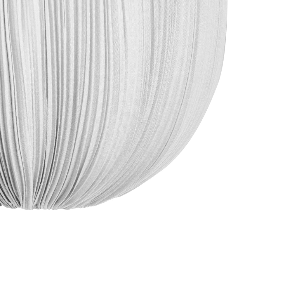 Lampada a sospensione con paralume in cotone grigio dal design moderno per soggiorno