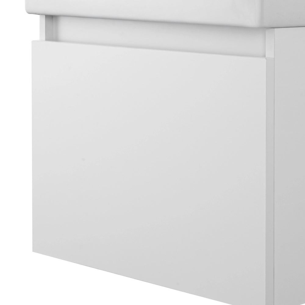 Mobiletto bagno sospeso 50 cm salvaspazio bianco 1 anta Kira