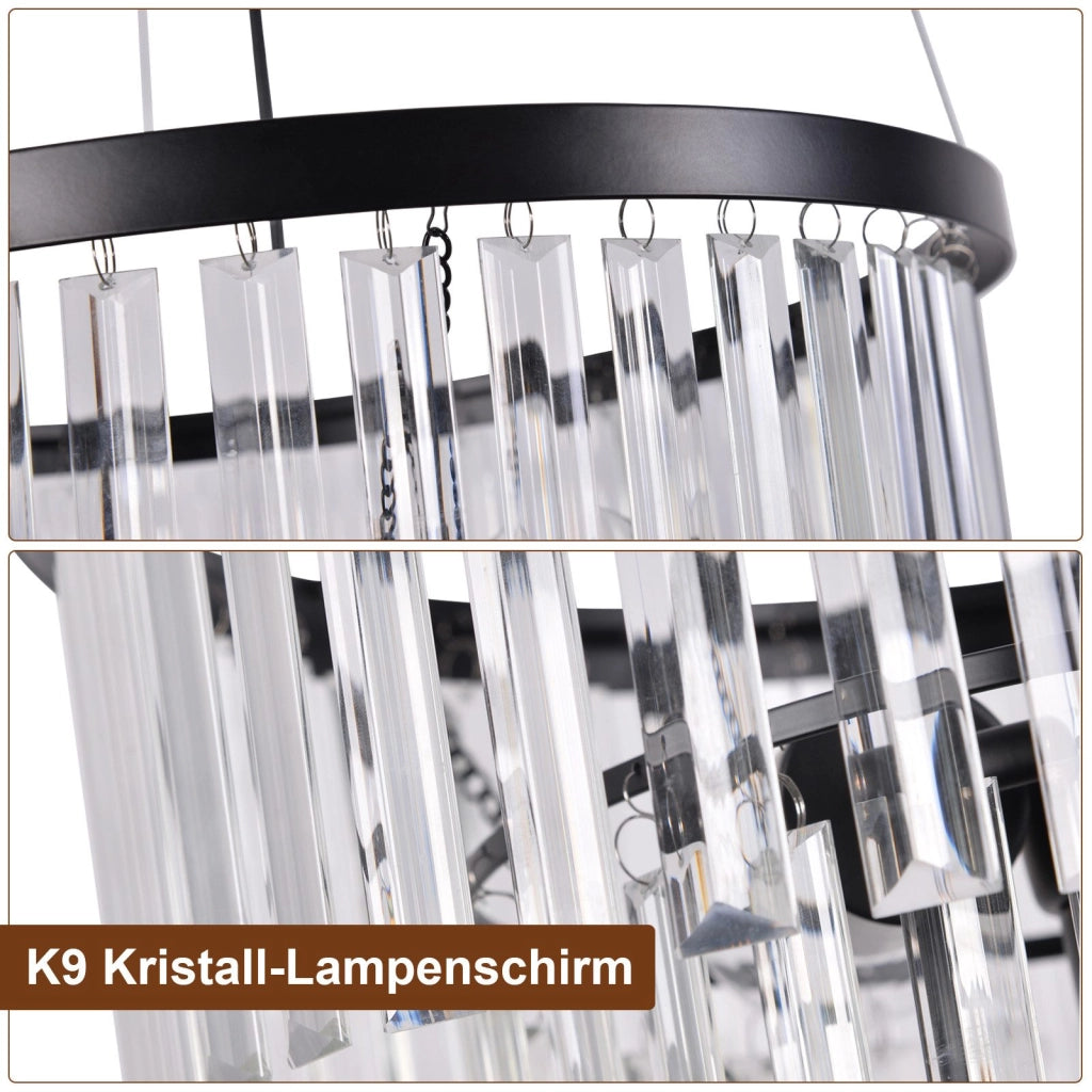 Lampada a sospensione ZMH per sala da pranzo E27 design in cristallo lampada a sospensione per soggiorno cucina