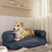 Letto Cani Ergonomico Gommapiuma Blu Scuro 88x65 cm Similpelle 171315