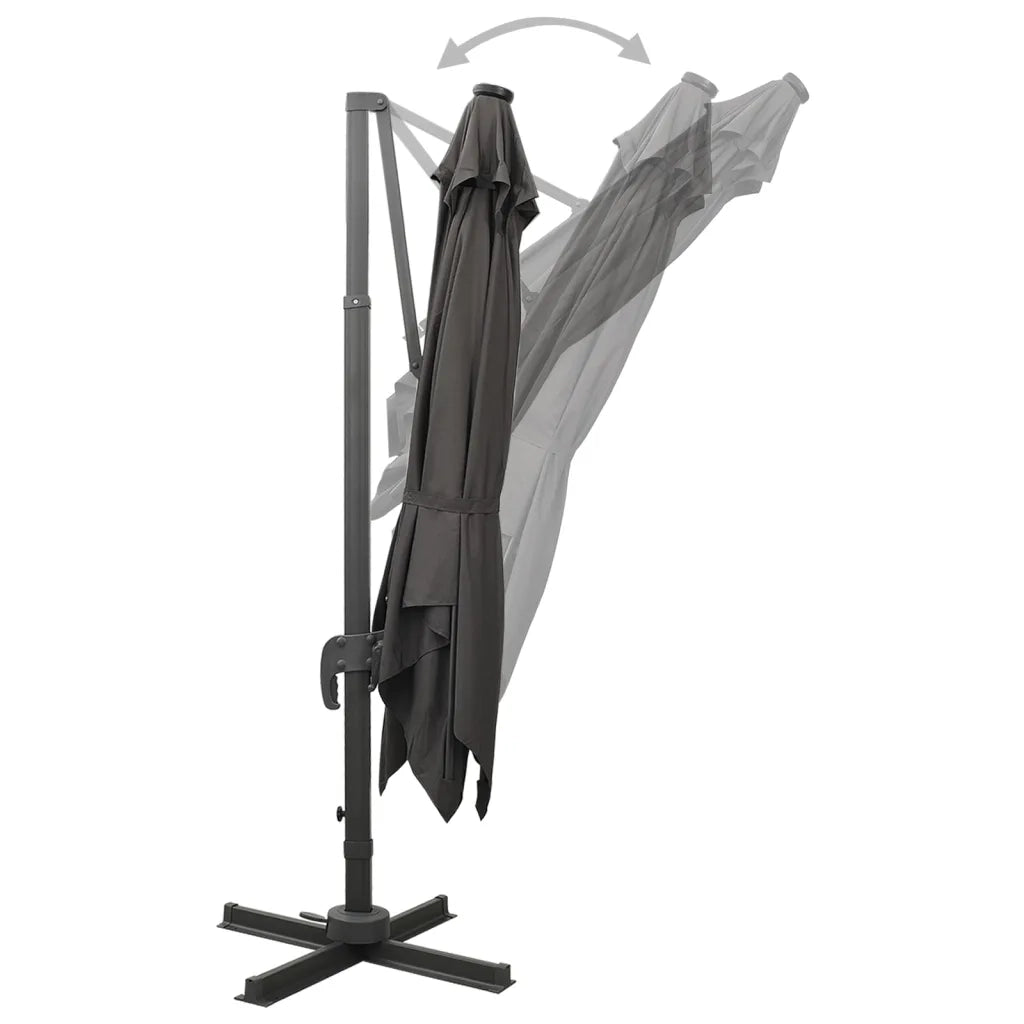 Ombrello | Parasolne a Sbalzo con Palo e Luci a LED Antracite 300 cm