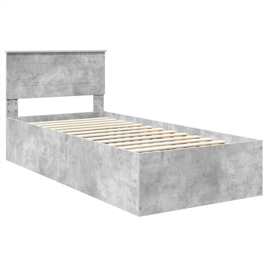 Struttura del letto con testiera Grigio cemento 120 x 200 cm