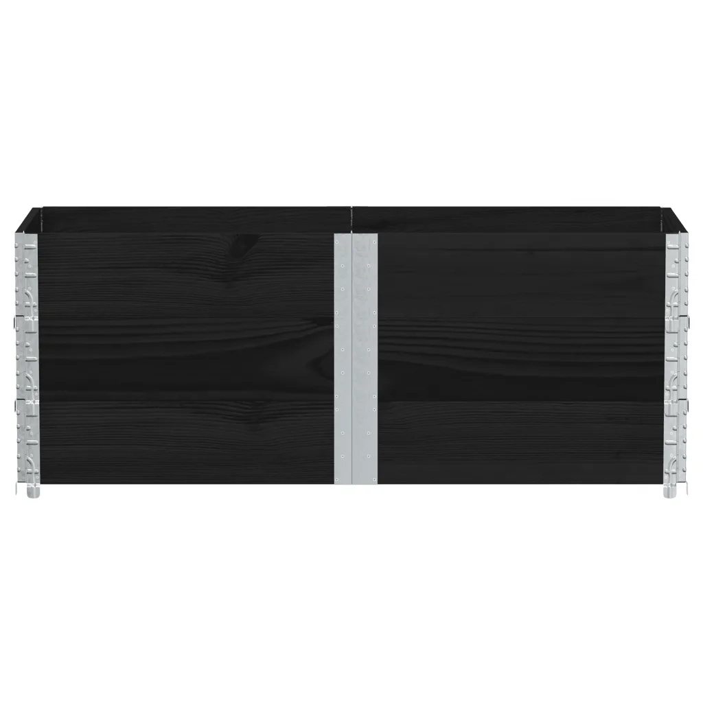 Paretali per Pallet 3 pz Neri 150x50cm Legno Massello di Pino CFW1943456