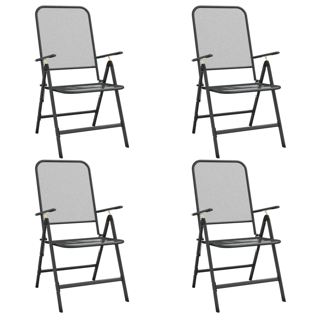 Set da Pranzo per Giardino 5pz Rete Metallica Espansa Antracite cod mxl 34856