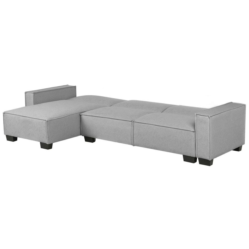 Divano letto ad angolo Letto a L a 3 posti con rivestimento in tessuto grigio