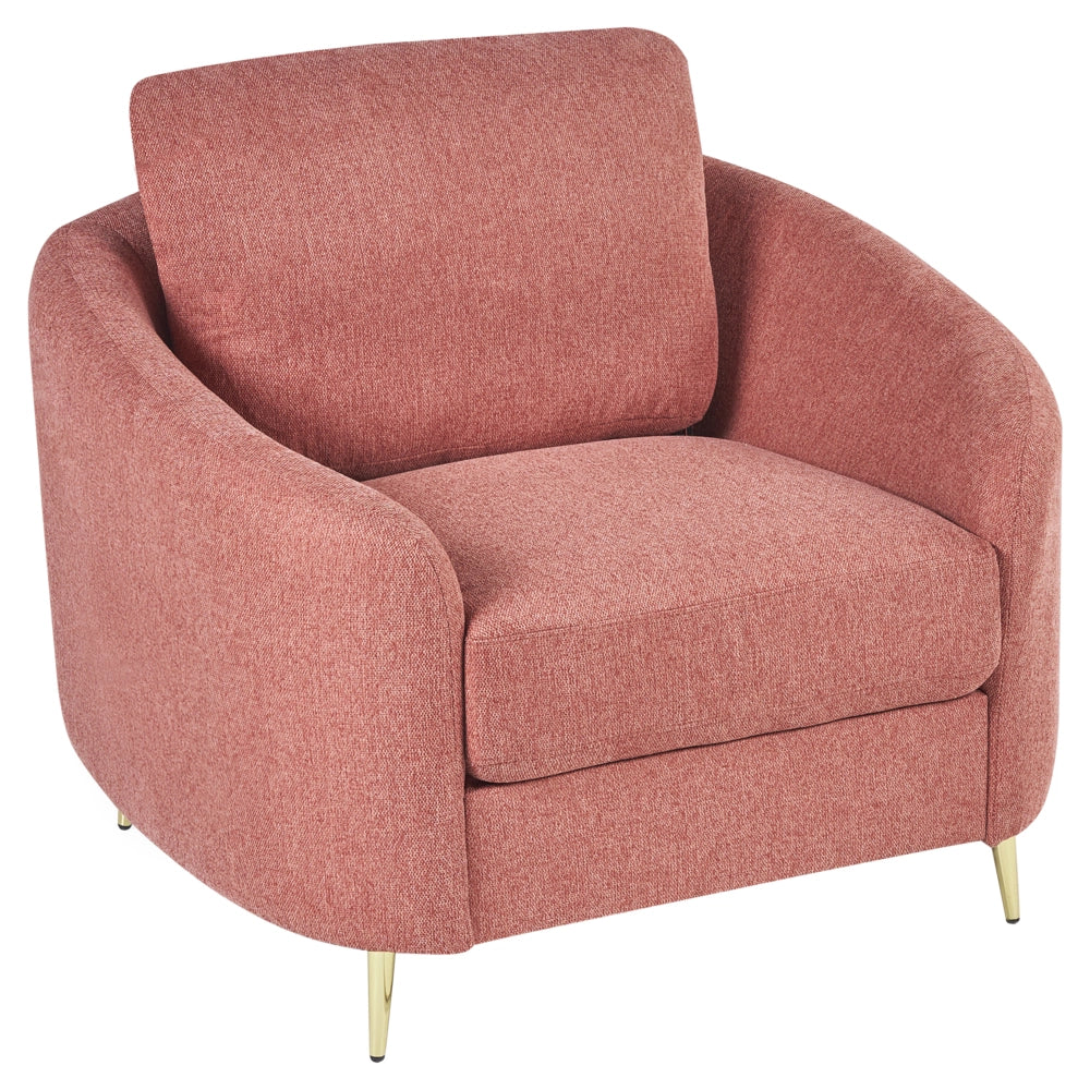Set da salotto due divani e una poltrona in tessuto rosa 6 posti piedi dorati curve soffici soggiorno stile glamour elegante