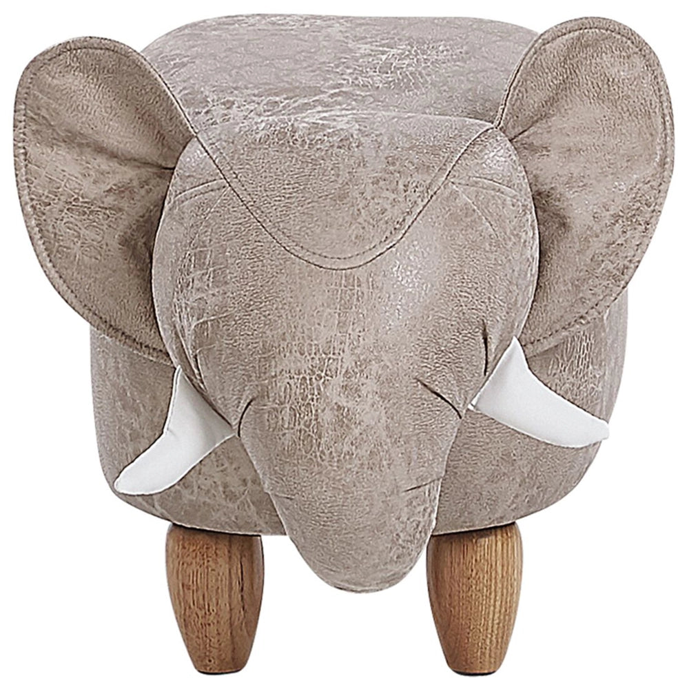 Pouf animaletto Sgabello per bambini Poggiapiedi in tessuto grigio simile a un elefante con comodino per la cameretta dei bambini