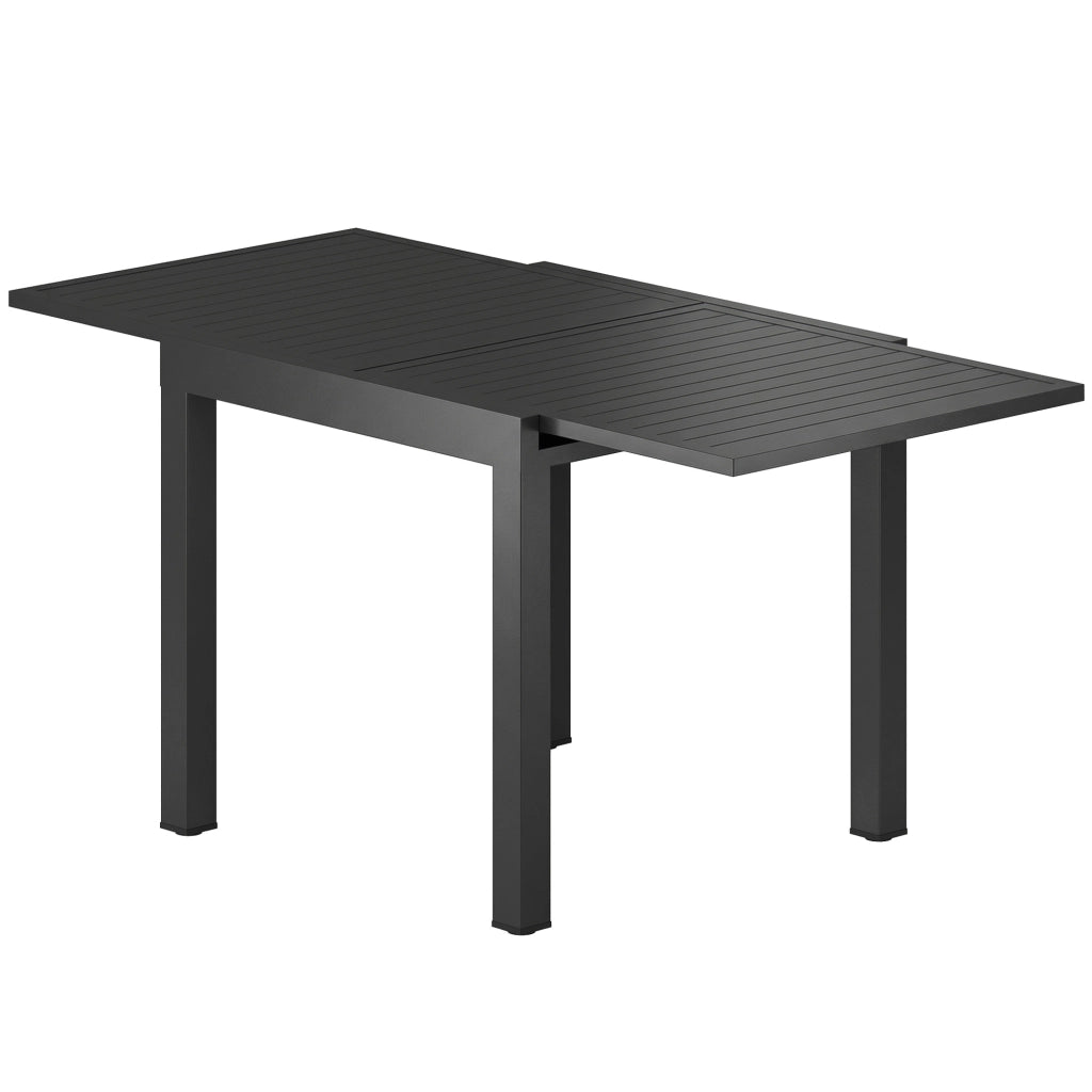 Tavolo da pranzo allungabile per esterno ¨C zephmum ¨C 80-160x80 cm nero