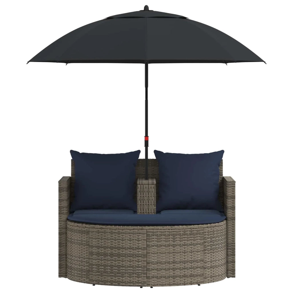 Divano da giardino 8 pcs Grigio e Blu Navy polyrattan 42025903