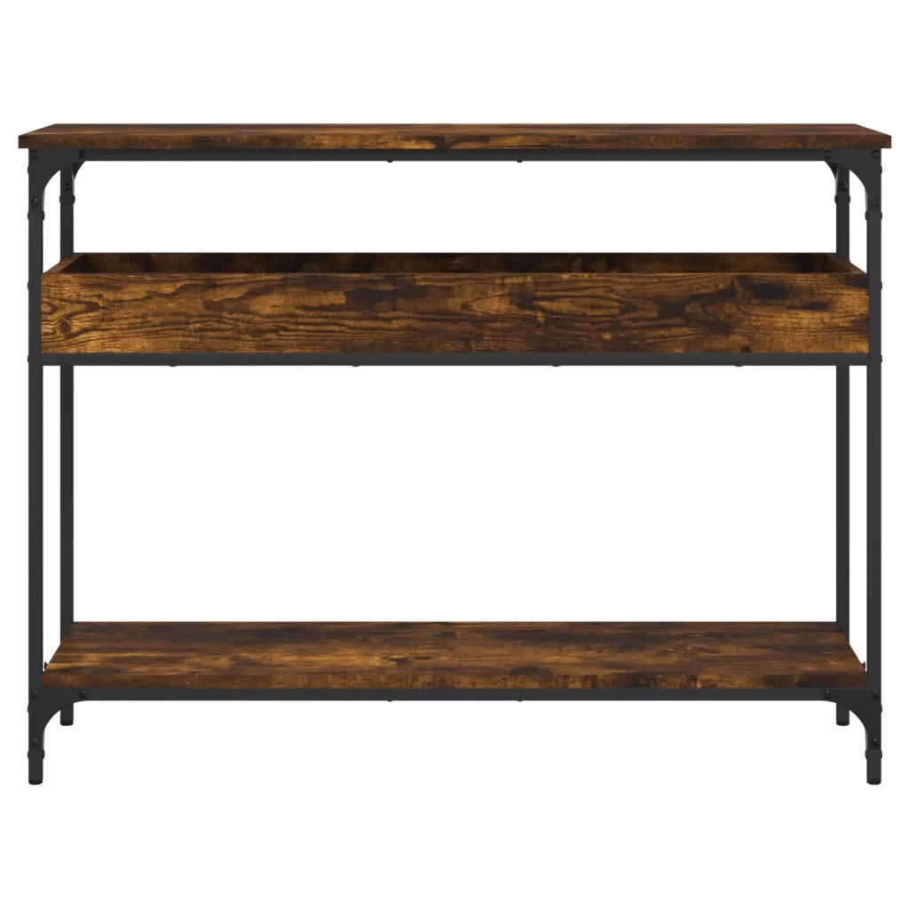 Tavolo Consolle | Tavolo d'Ingresso Ripiano Rovere Fumo 100x29x75 Legno Multistrato