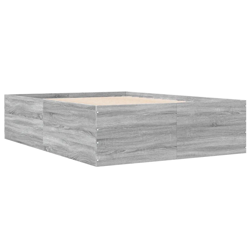 Letto matrimoniale | Letto per adulti | Giroletto Grigio Sonoma 120x190 cm in Legno Multistrato