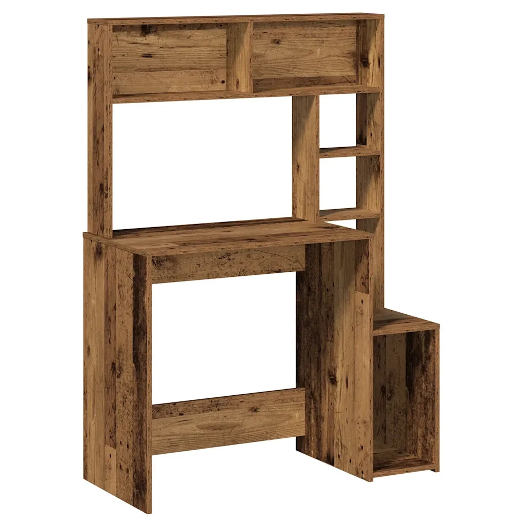 vidaXL Scrivania Mensole Legno Vecchio 100x45x140 cm Legno Multistrato