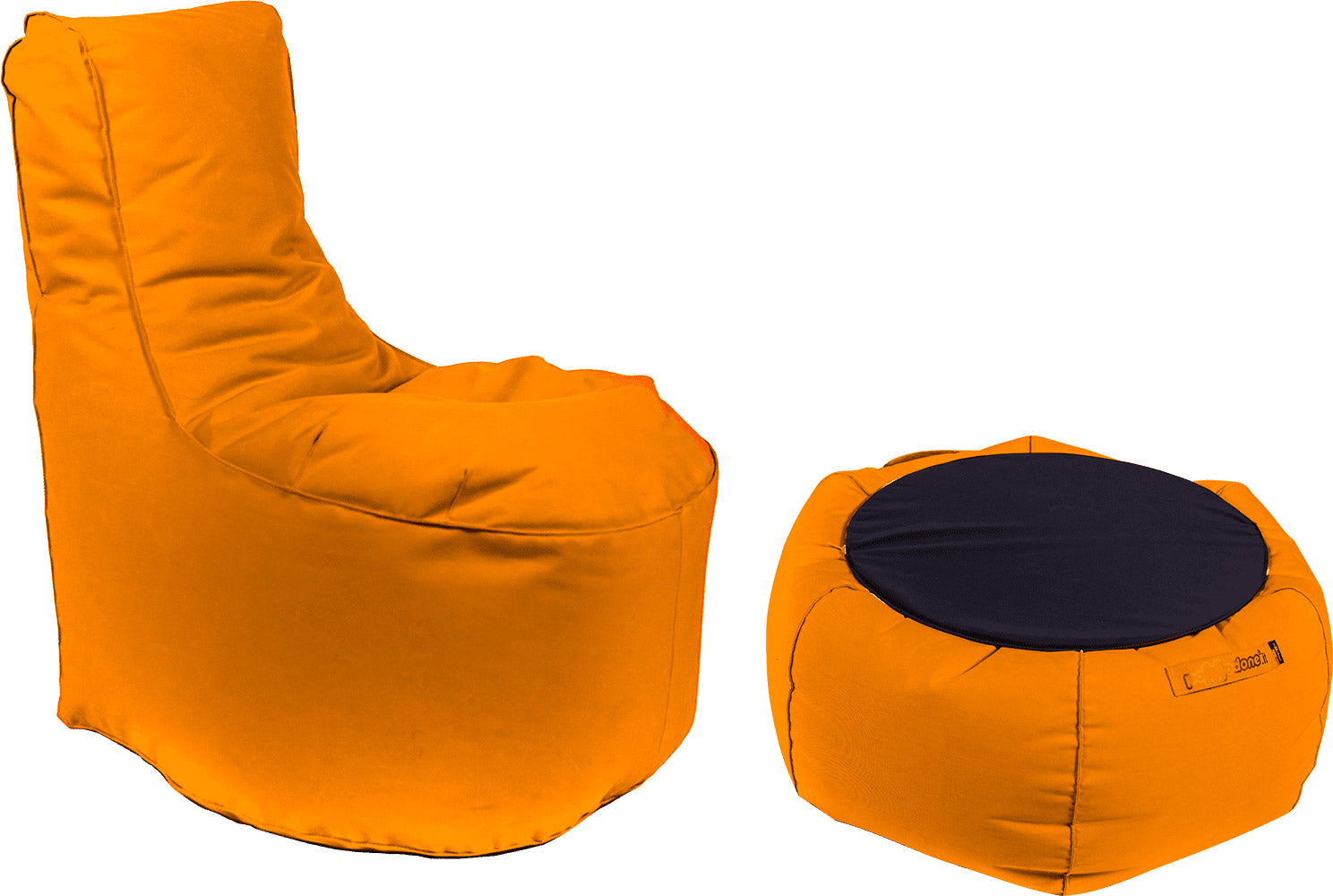 Poltrona Pouf e Tavolino in Acrilico Pomodone Arancione