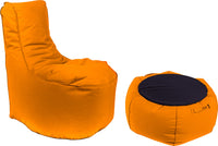 Poltrona Pouf e Tavolino in Acrilico Pomodone Arancione