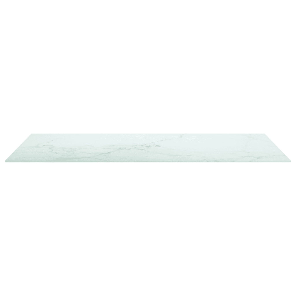 Piano per Tavolo Bianco 120x65 cm 8 mm in Vetro Aspetto Marmo  cod mxl 74725
