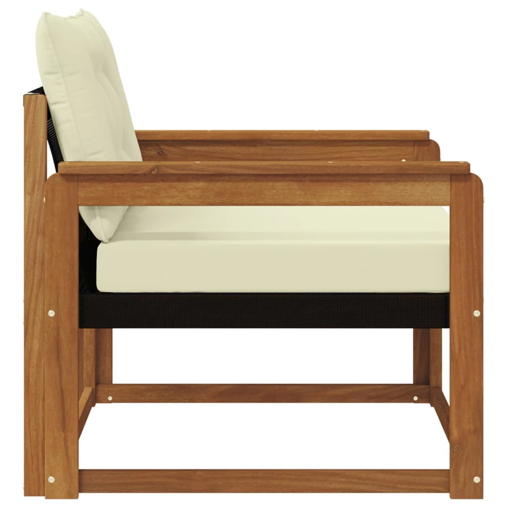 Set di divani da esterno-Sofa da giardino Legno di Acacia Massello e Textilene 609877