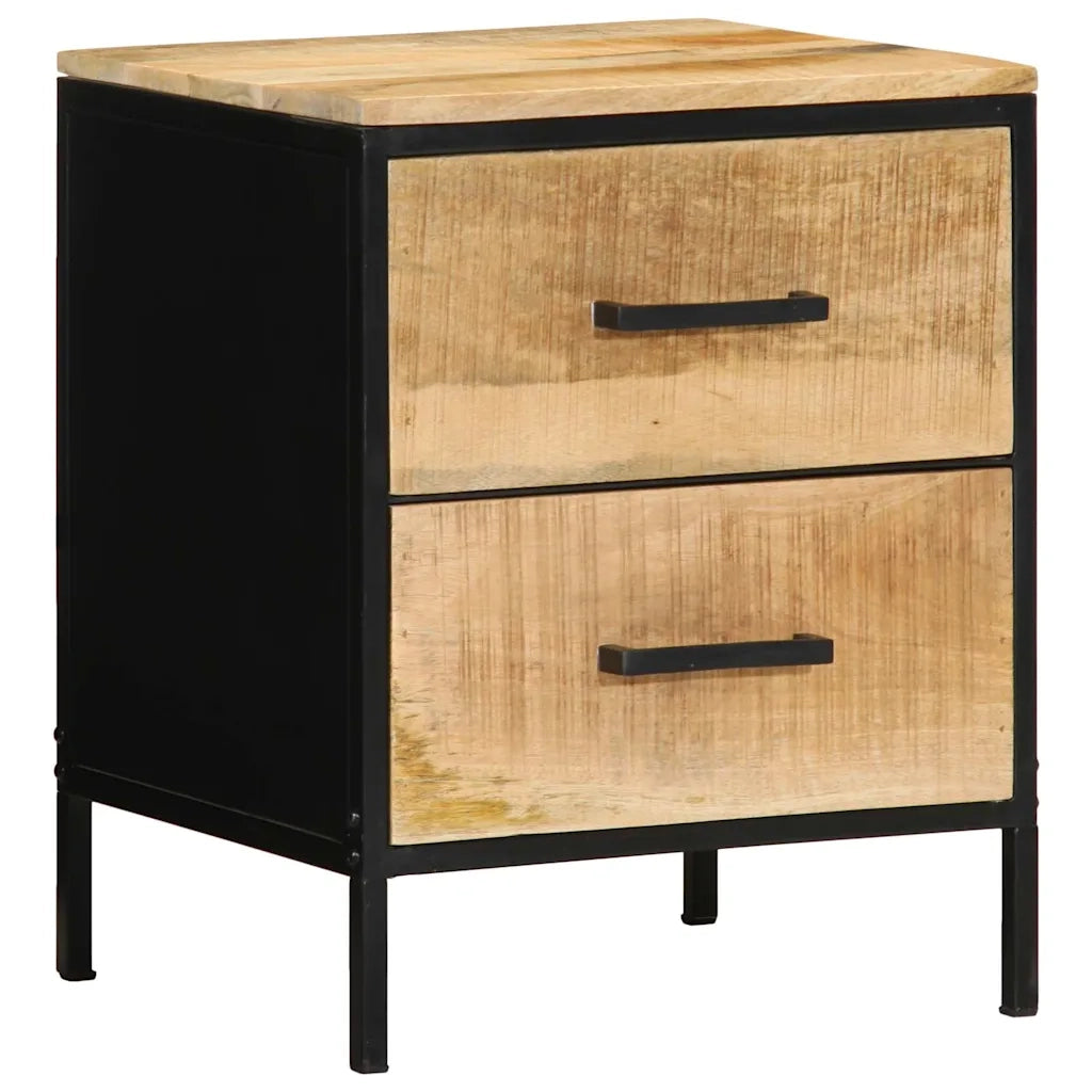Set di 2 Comodini | Armadio da Notte | Mobiletto da notte Marrone e Nero 40 x 35 x 50 cm
