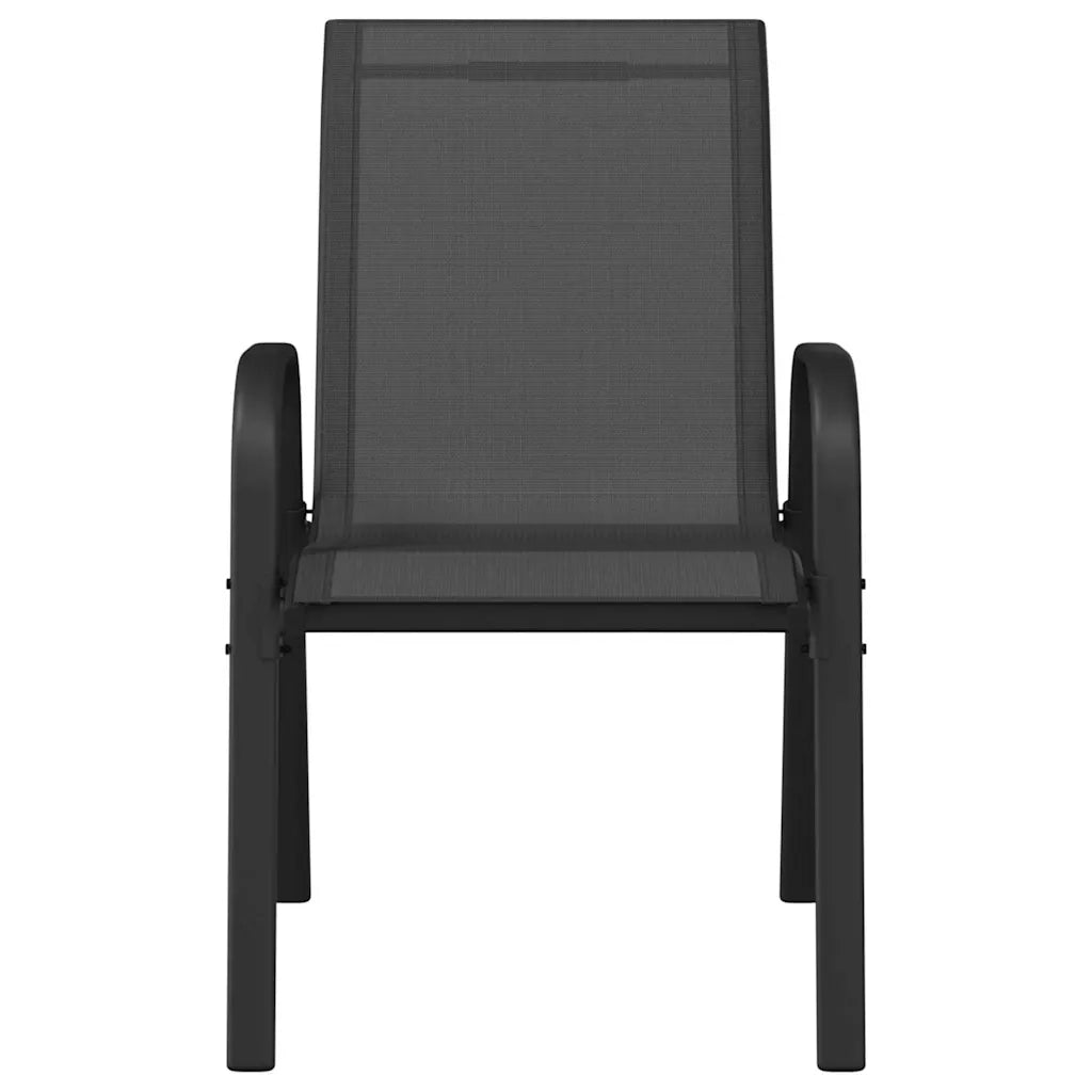 Sedie da Giardino Impilabili 4 pz in Tessuto Textilene Nero 318780