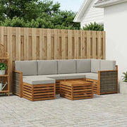 Set divano sezionale con cuscino 6 pcs Naturale e Grigio Chiaro